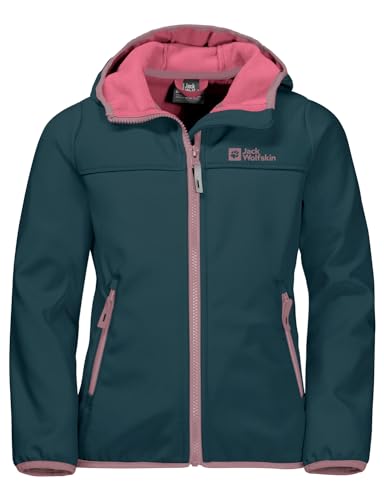 Jack Wolfskin Unisex Kinder Fourwinds Jacket Kids, Dark Blue/Pink, 164