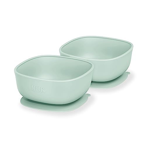 Image of NUK Silicone Baby Suction Bowls, Suction Feature Helps Reduce Spills, Microwave & Dishwasher Safe, BPA-Free, Pack of 2