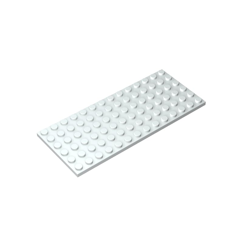 3456 Foundation Plate Plate 6x14 10 Pieces GDS-527 Compatible with Lego Building Blocks Color:Milky White