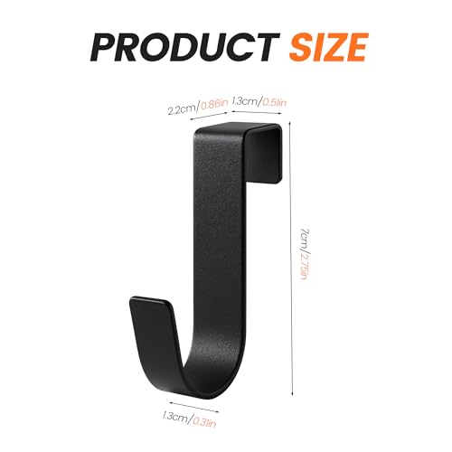 daqoupzi 5 Stück türhaken+ 10 Stück Filzgleiter,türhaken zum schwarz einhängen,kleiderhaken/handtuchhalter tür,innenseite,türgarderobe zum einhängen