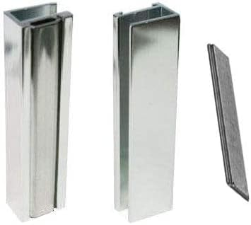 SDB Bright Chrome Shower Door U-Channel with Metal Strike and Magnet