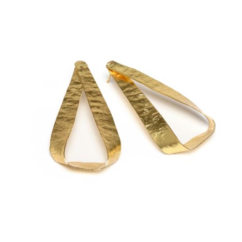 Boucles d'oreilles laiton effet forgé Vestopazzo, l'élégance artisanale de 6,5 cm