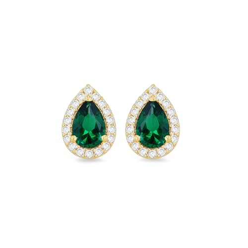 Boucles d'oreilles poire en or jaune 9 carats Carissima aux reflets précieux