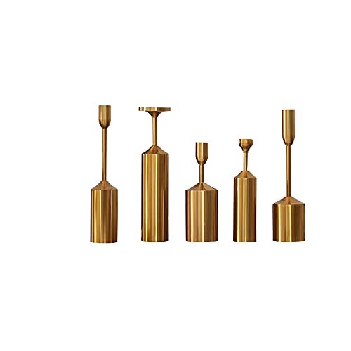 Vidisan Gold Candlestick Holders,Mantel Candle Holder Set,Metal Taper Candle Holder Vintage Mid-Century for Wedding,Dining,Table Party Recption Tabletop Decor Luxury,Home Decor