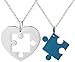 Epinki Herren Halskette aus Edelstahl, Love Puzzle Form Anhänger Edelstahlkette Partnerketten