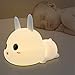 Luz Nocturna Niños,LED Lámpara de Noche Bebé de Conejo con Brillo Ajustable/Interruptor Táctil/USB Regargable/Modo de cronometraje/Regalo de Cumpleaños y Fiestas