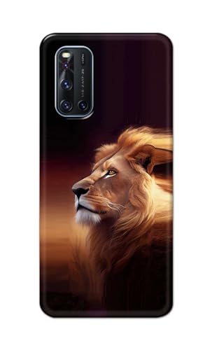 Image of PRINTFIDAA Plastic Printed Hard Back Cover Case For Vivo V19 Back Cover (Danger Lion) -112, Multicolor