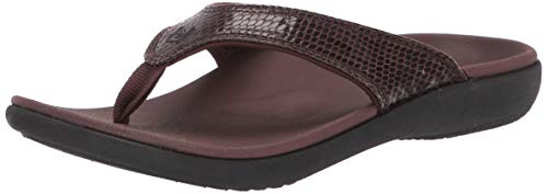 Spenco Women's Yumi 2 Snake Sandal Flip-Flop, Brown, 8 Medium US