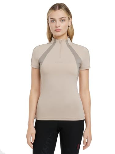 Maillot de corps manches courtes LeMieux Maria femme haut technique équitation amande