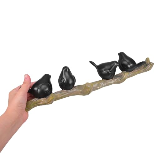 Porte-manteaux oiseaux résine noire pour fixer solidement vos chapeaux et robes - 5