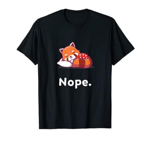 Nope Red Panda Bear Bears Nap Sleeping Pigiama Camicia da notte Maglietta