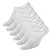 No Show Socks for Women Copper Antibacterial Low Cut for Spring & Summer 6 Pack, White, one size fits all
