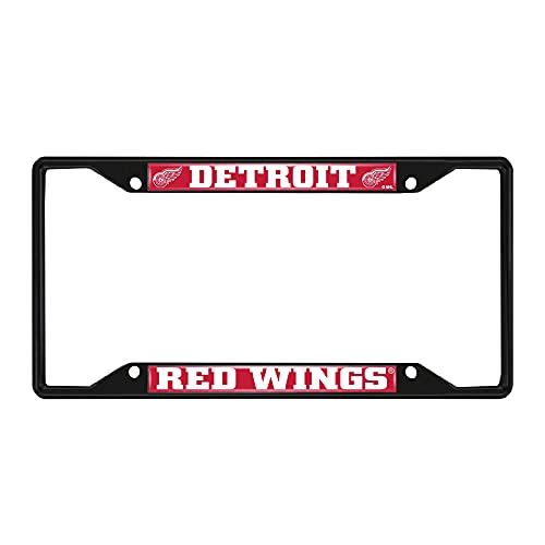 FANMATS 31381 Detroit Red Wings Metal License Plate Frame Black Finish