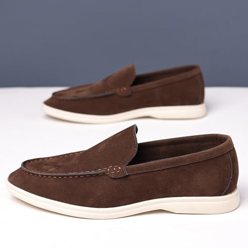Men's Suede Loafers Slip-On Casual Shoes Soft Flat Sole Comfortable Driving Office Shoe2