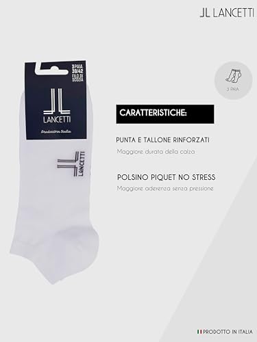 Lancetti - 6 Paia Calzini Corti Sneaker Per Uomo O Donna, Fantasmini In Cotone Filo Di Scozia - 3