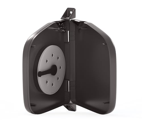 BAUHELD® Surface-Mounted Roller Shutter Belt Winder [Hinged] - Mini Roller Shutter Winder with Plastic Drum - For Roller Shutter Belt 14 mm [Without Strap] - 180° Swivelling with Hole Spacing of 155