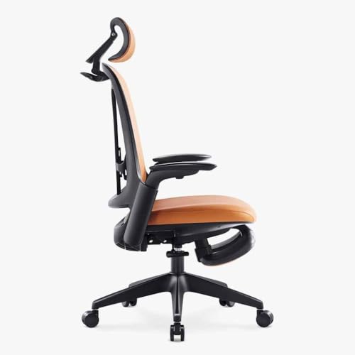 Sunaofe Boss Pro Leather Ergonomic Office Chair with Footrest - Executive Chair, 4D Armrests, Adaptive Lumbar, 125° Recline, 300lb Capacity, 5-Year Warranty Black Frame/Brown by Sunaofe - Used condition - Image 5