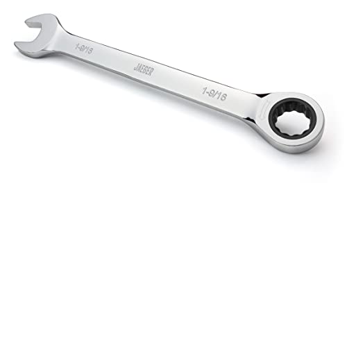 Image of Jaeger 1 9 /16 Inch TIGHTSPOT Ratchet Wrench with 120-Tooth Ratcheting Precision and Hardened, Polished Steel for Projects with Tight Spaces
