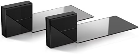 Meliconi Ghost Cube Soundbar Schwarz, Kabelabdeckung mit Glasablage für Soundbar