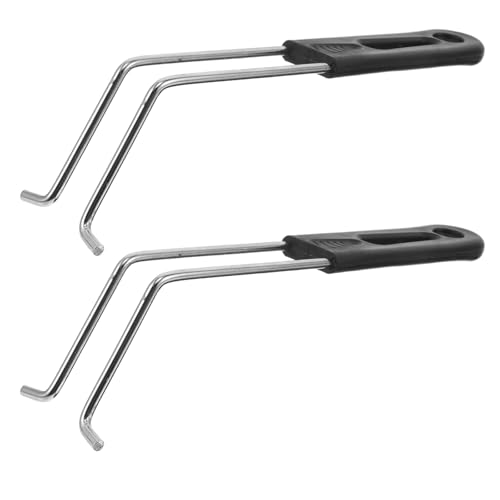 Luxshiny 2 unidades Manija Desmontable de Acero Inoxidable de 9,45 pulgadas para Cesta de Freidora de Anillo de Huevo y Cesta de Omelette - Ergonómica y Antideslizante