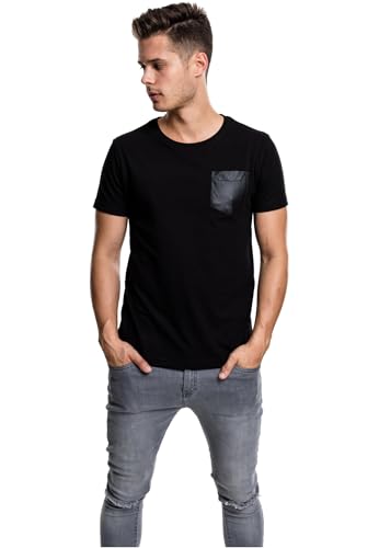 T-shirt homme coton de qualité Urban Classics poche imitation cuir