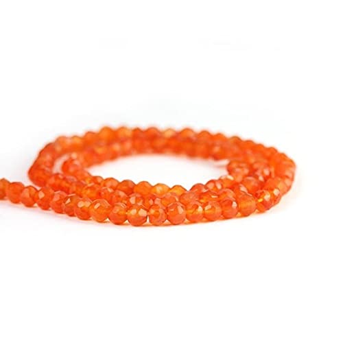 Carnelian Micro Faceted Rondelles perle cornaline orange 4mm
