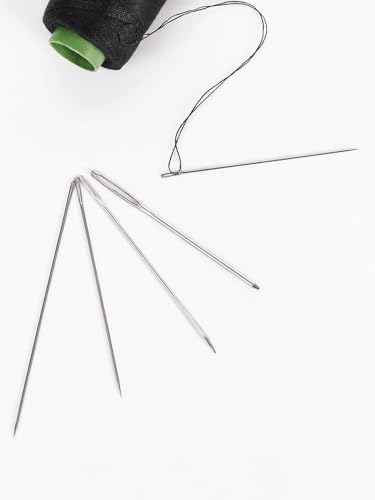 Miniatura 5 de Juego De 55 Agujas De Coser A Mano De Acero Inoxidable, Kit De Bordado De Ojo Grande Y Costura Con Varios Tamaños, Sin Carga, Embalaje Blanco