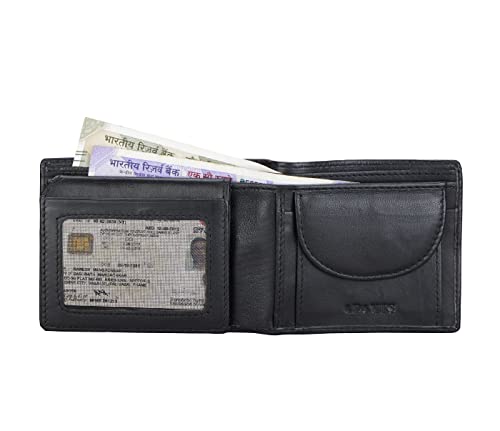 Adamis Bifold Men’s Wallet with Flip ID, Full Grain Leather, Extra Capacity Men's Leather Wallet with 6 Card Slots and 2 Compartments, Men’s Accessory, Gifting Wallet
