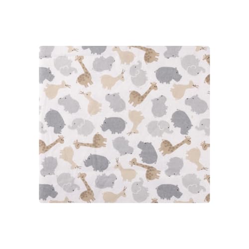 Image of Hudson Baby Cotton Flannel Receiving Blankets 4-Pack, Safari Friends, One Size