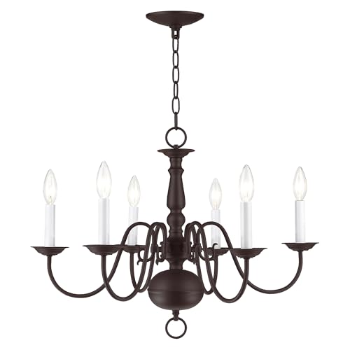 Image of Livex Lighting 5006-07 Williamsburgh 6-Light Chandelier, Bronze