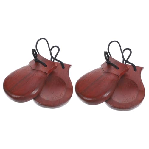 WEKAMOS Castañuelas Españolas de Madera de Peral 2 Unidades sin Mango Instrumento de Percusión para Adultos Ideales para Aprendizaje Musical y Presentaciones en Aula