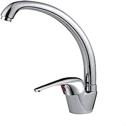 Robinet de cuisine mélangeur eau chaude et froide avec bec col de cygne pour évier
