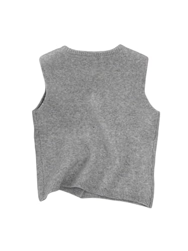 Image of RoseSeek Women's Button Down Sweater Vest Sleeveless Crewneck Knit Outerwear Old Money Knitwear