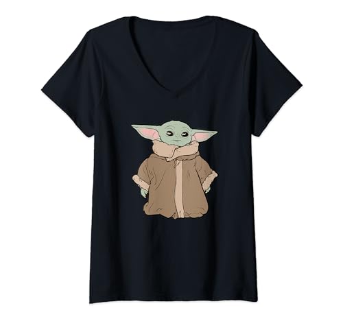 T-shirt Star Wars Grogu col v homme femme vêtement The Mandalorian imprimé graphique coton