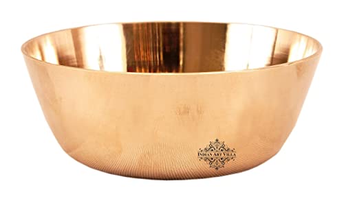 Indian Art Villa Bronze Kansa Utensils Bowl Katori 26 Oz Capacity Serving Bowl Home, Hotel, Restaurant Tableware