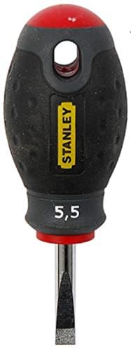 STANLEY 0-65-400 Tournevis Électricien 5,5 X 30 Mm Gamme FATMAX - Fabriqués En France - Lame En Acier - Sablage De L'Empreinte - Poignée Soft Grip - Liaison Quasi Incassable - Anticorrosion