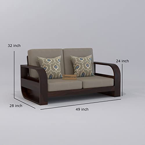 Image of Wooden 7 Seater Sofa Set for Living Room | Seven Seater Sofa for Office & Lounge | 3+2+2 Seater Sofa Sets for Home | Sheesham Wood (3+2+2 Seater,Walnut)