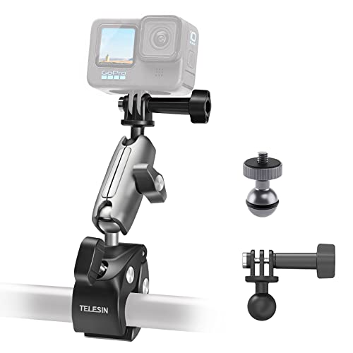 AFAITH Aluminum Alloy Bike Mount for GoPro, 360 Degree Rotation Claw Clamp Mount Holder with Adjustable Screw for GoPro 11/10/9/8/7 and Phone