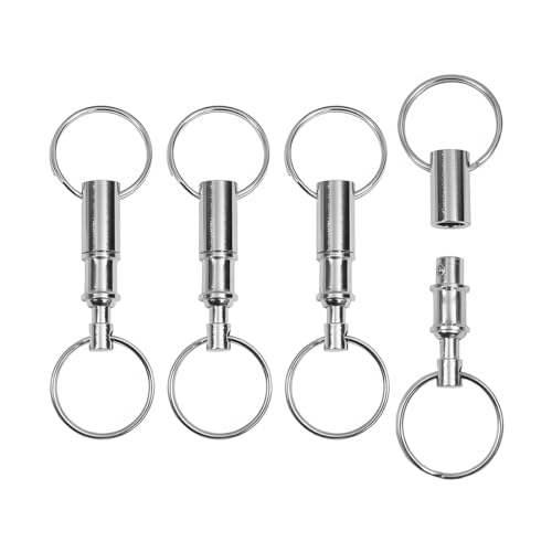 Image of Osilly 4PCS Quick Release Car Keychain, Detachable Auto Pull Apart Key Ring, Dual Split Separate Key Holder, Universal Fit