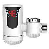 Hasaller Calentador de agua eléctrico de 3 segundos, grifo de agua caliente eléctrico rápido, calentador de agua sin tanque, adaptador de grifo de autocalentamiento caliente, doble control de