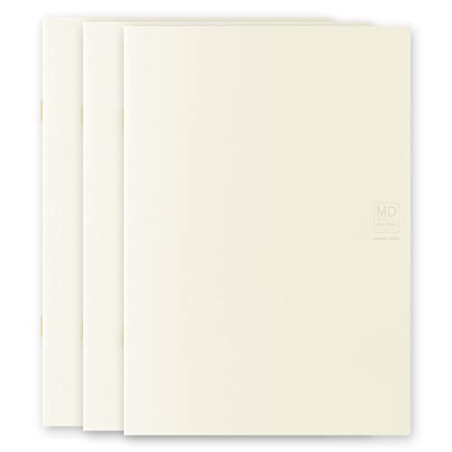 Image of DESIGNPHIL Midori 15304006 Notebook, MD Notebook, Light, A5, Horizontal Rule, Set of 3, A