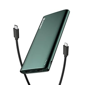 Coolreall Power Bank, Slim & Portable Externe Batterij met 10000mAh, 2 USB-uitgangen, USB-C en Micro USB-ingang, Powerbank Compatibel met iPhone, Samsung, Xiaomi, Huawei, iPad en meer