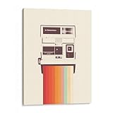 Canvas Lab | Instant Camera Rainbow by Florent Bodart | 36 x 48 in | Canvas Print Wall Art | Colorful, Illustrations, Vintage, Retro | Wall Decor for Bedroom, Living Room or Office