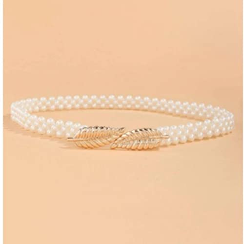 Image of REDHORNS Rhinestone Elastic Waist Belt for Women Dresses Beaded Design Stretchy Slim Waistband, Belly Chain Kamarband for Ladies Saree - Free Size
