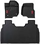 BaseLayer - Front and Rear Floor Mat Liners for Ford F150 (2015-2023) Red Logo - SuperCrew only - Made in USA