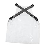 BESTYASH Transparente Wasserdichte Arbeits Küchenschürze aus Tpu Mil mit Verstellbaren Schwarzen Trägern Leicht und Langlebig für Friseure Maler Autowäsche Babygeschäft und Gastronomie