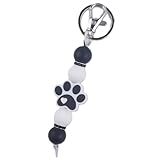 Phamines Silicone Bead Dog Paw Keychain Car Key Bag Accessories Charms for Women, Claw Keyring for Handbag Backpack Wallet (Black)