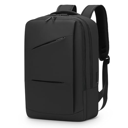 SUIKIHUM 15.6 Inch Laptop Backpack for Men Women, 22L Business Travel Backpack W/USB Charging Port. Water Resistant Work Bookbag, Black