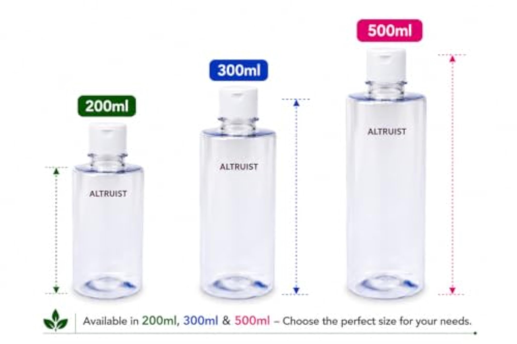 Empty Clear Plastic Sample Bottle Pack of 2