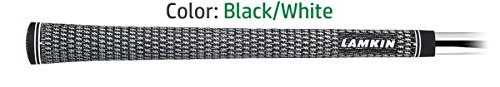 Lamkin Crossline Full Cord Golf Club Grip Midsize .58 Round Slip-Resistant and Maximum Control Black/White